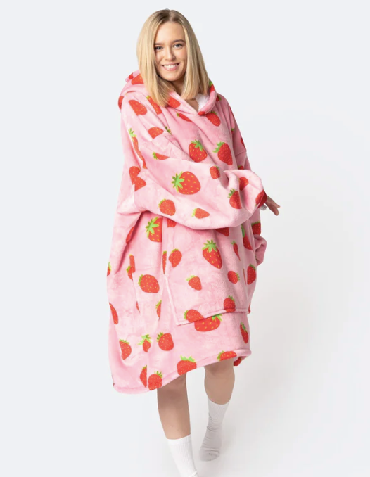 Fleece Hoodie Blanket with Hood in Fun Animal Prints