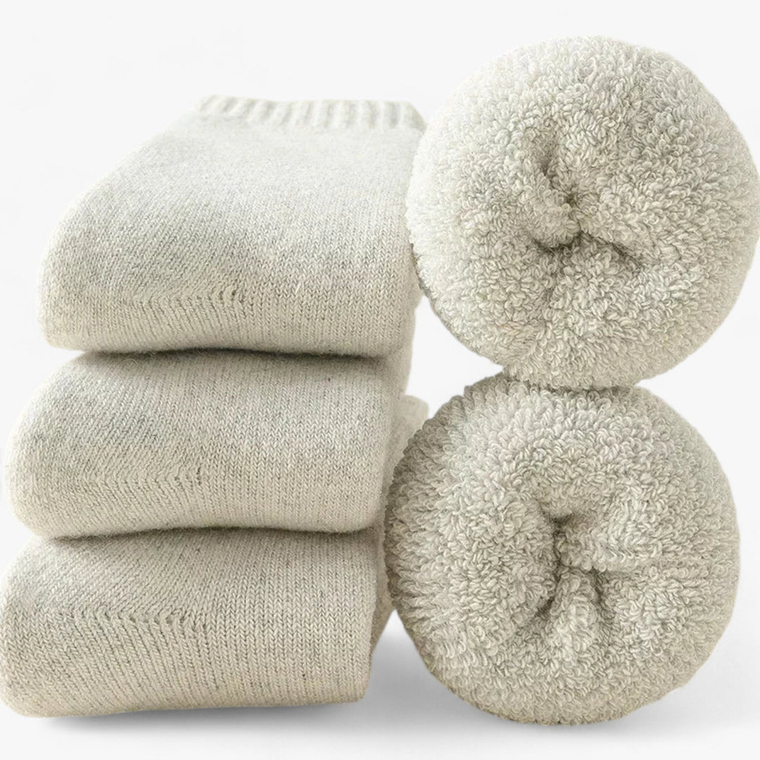 Thermal Wool &amp; Cashmere Socks, 3 Pairs – Fleece Loop Warmth
