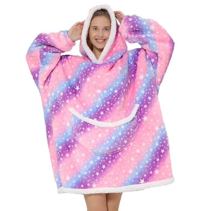 Plushridge™ Oversized Fleece Blanket Hoodie with Hood and Big Pockets