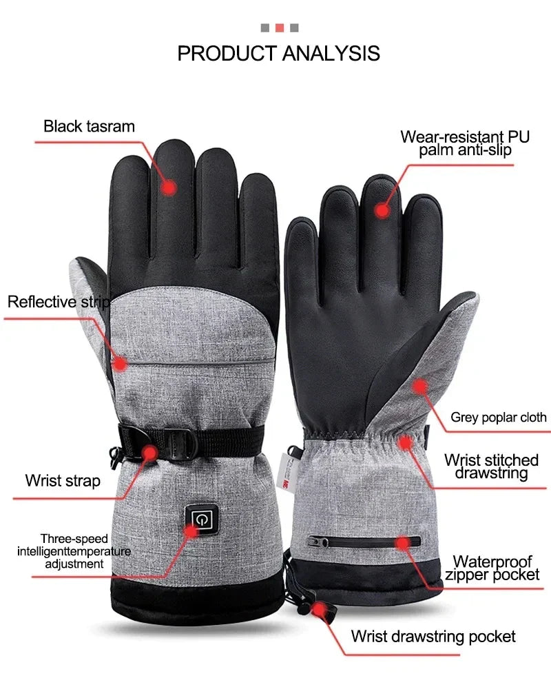 Plushridge™ Waterproof Heated Gloves for Motorcycle and Biking