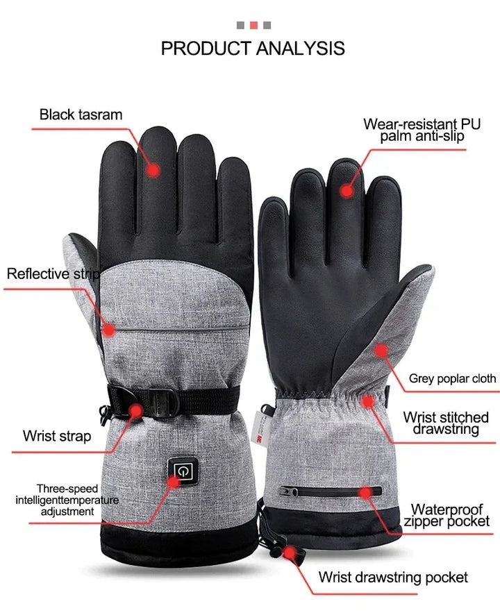 Plushridge™ Waterproof Heated Gloves for Motorcycle and Biking