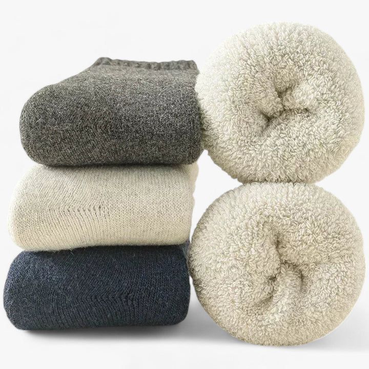 Thermal Wool &amp; Cashmere Socks, 3 Pairs – Fleece Loop Warmth