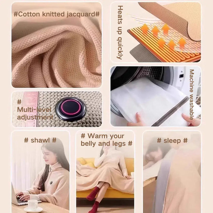 Plushridge™ USB Heated Scarf Wrap with 3 Heat Settings