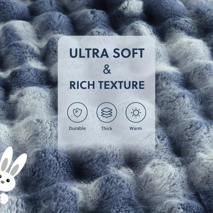 Velmesta Faux Rabbit Fur Throw Blanket