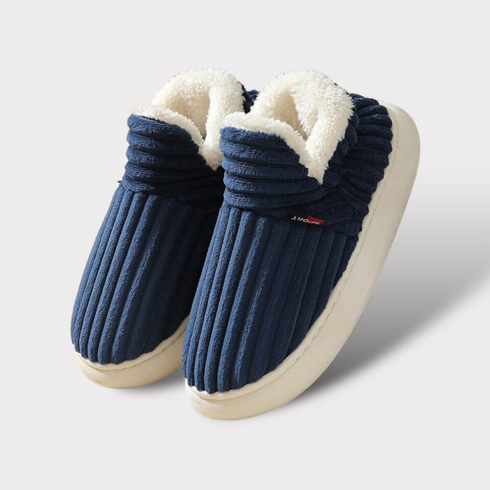 Plushridge™ Thick-Sole Fleece Slippers for Men and Women, Non-Slip Grip