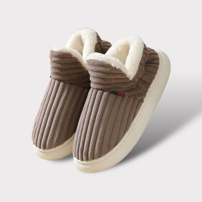 Plushridge™ Thick-Sole Fleece Slippers for Men and Women, Non-Slip Grip