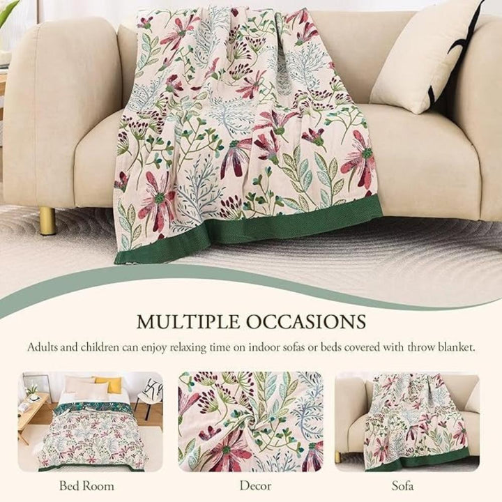 Wildflower Whisper Blanket Soft Four‑Layer Throw for All Seasons