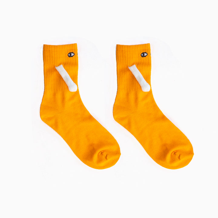 Couple socks with magnetic hands holding