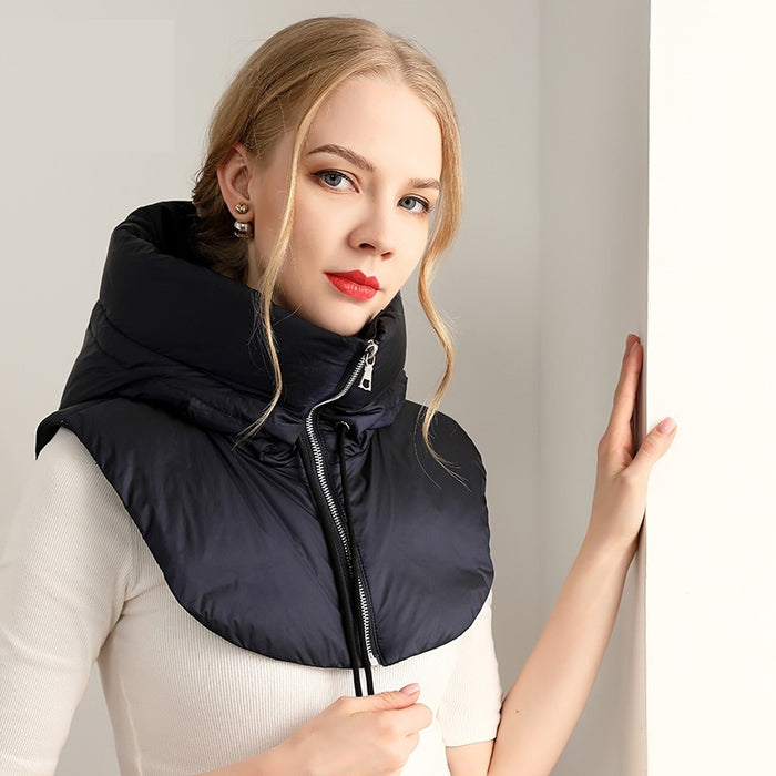 Plushridge Quilted Down Hood with Built-In Neck Warmer