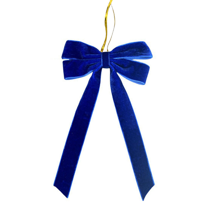 Plushridge Velvet Christmas Bow with Long Tails and Gold Cord