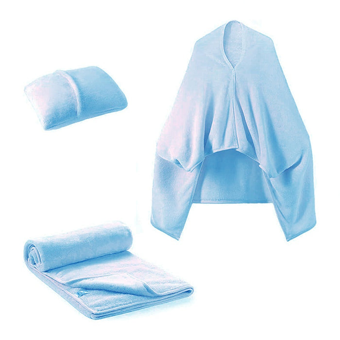 Plushridge 3-in-1 Fleece Blanket That Turns Into a Shawl or Pillow