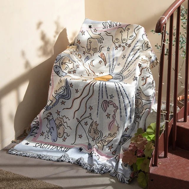 Plushridge™ Abstract Woven Tapestry Throw Blanket, Jacquard Wall Hanging