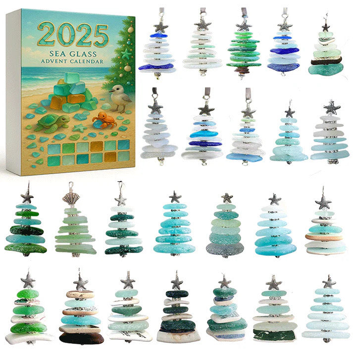 Advent calendar box with acrylic Christmas ornaments