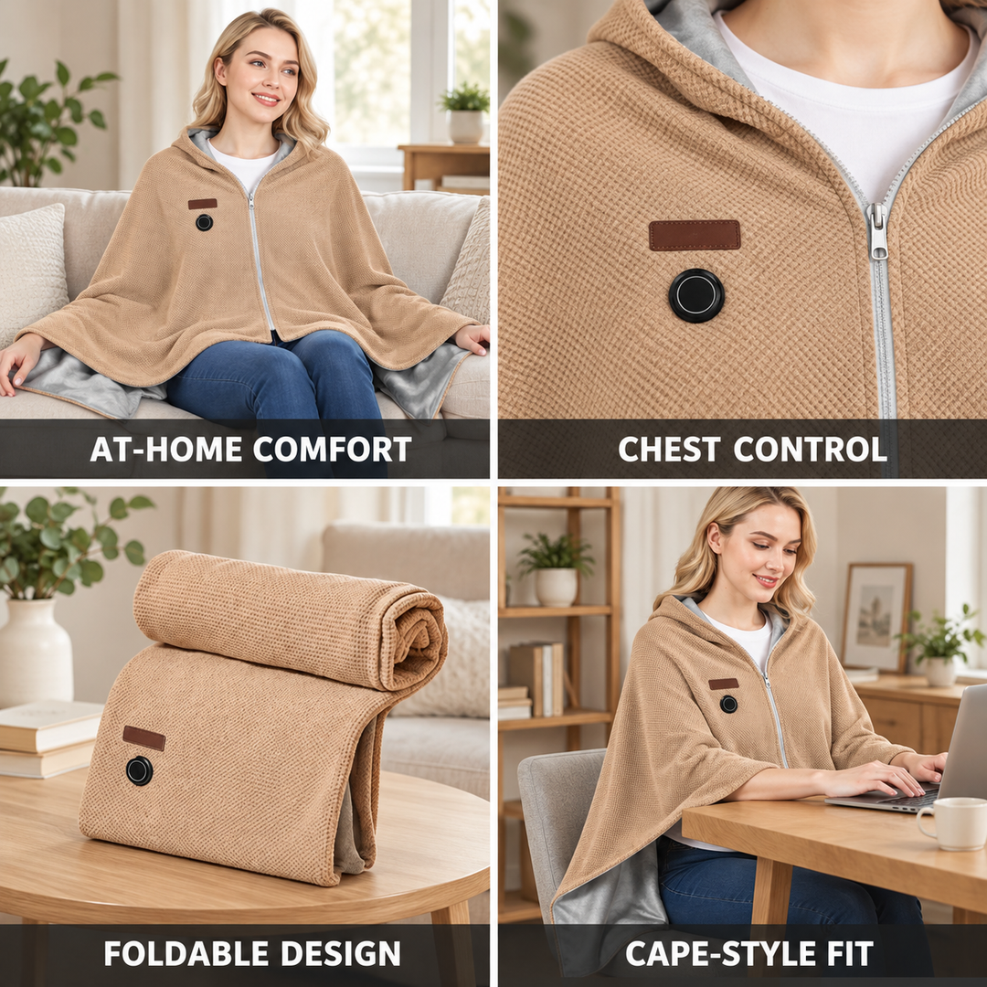 Plushridge™ USB-C Heated Blanket with Zipper and 8 Heat Zones