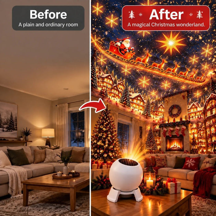 Plushridge Christmas Projector Light for Walls and Ceilings, USB Powered