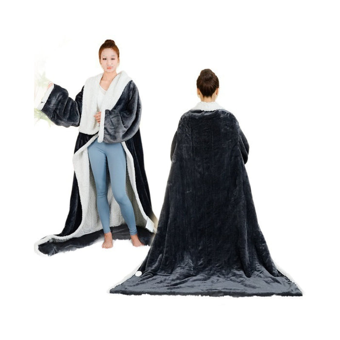 Plushridge Wearable Electric Heated Blanket with Sleeves and Timer