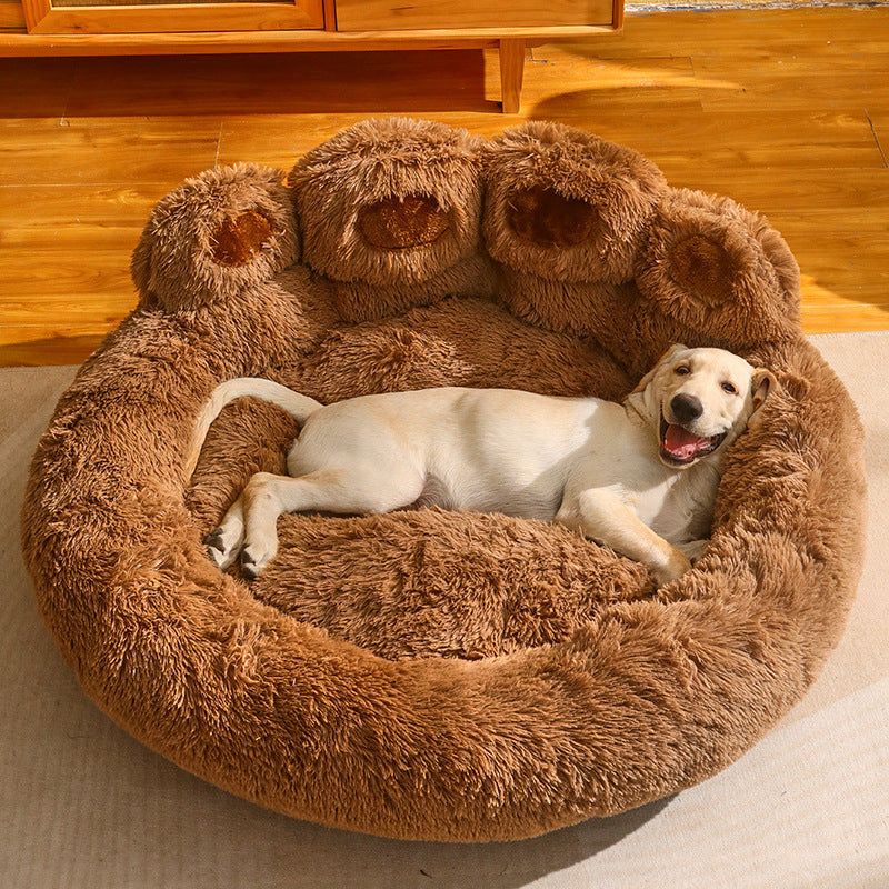 Fluffy Round Dog Bed for Winter, 50 to 110cm