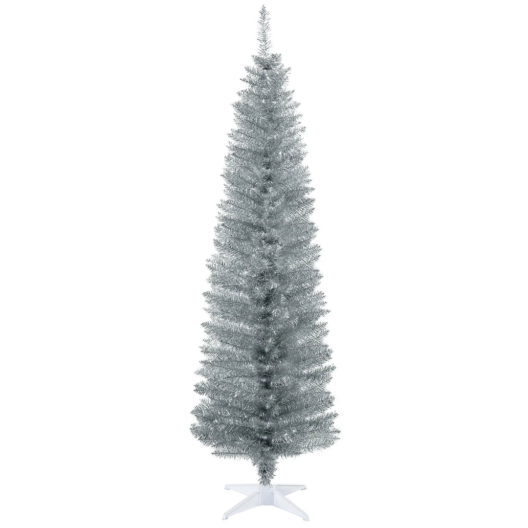 Silver slim pencil Christmas tree