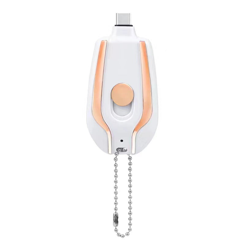 Mini keychain power bank on keyring