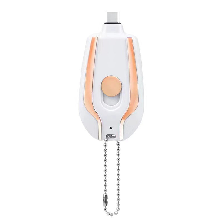 Mini keychain power bank on keyring