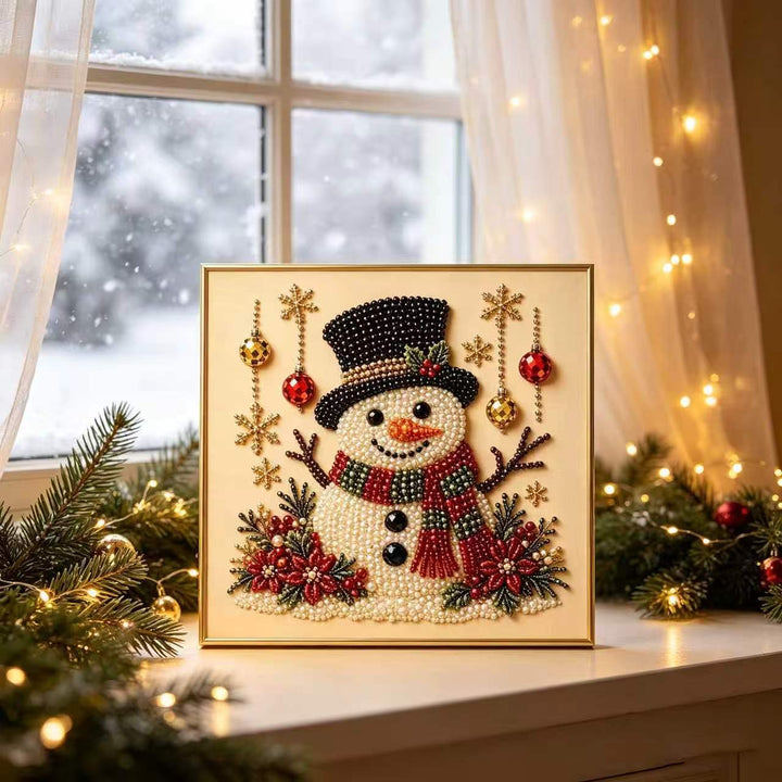 Framed Christmas diamond painting of Santa Claus