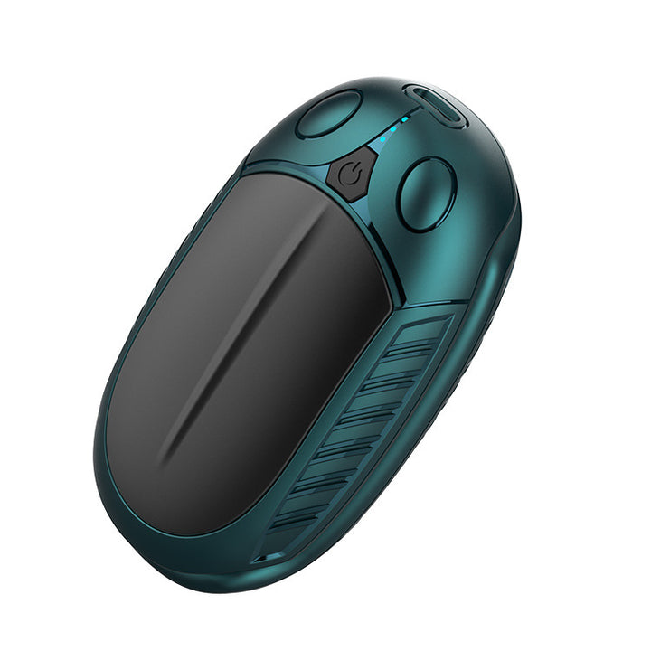 Rechargeable hand warmer charging a phone