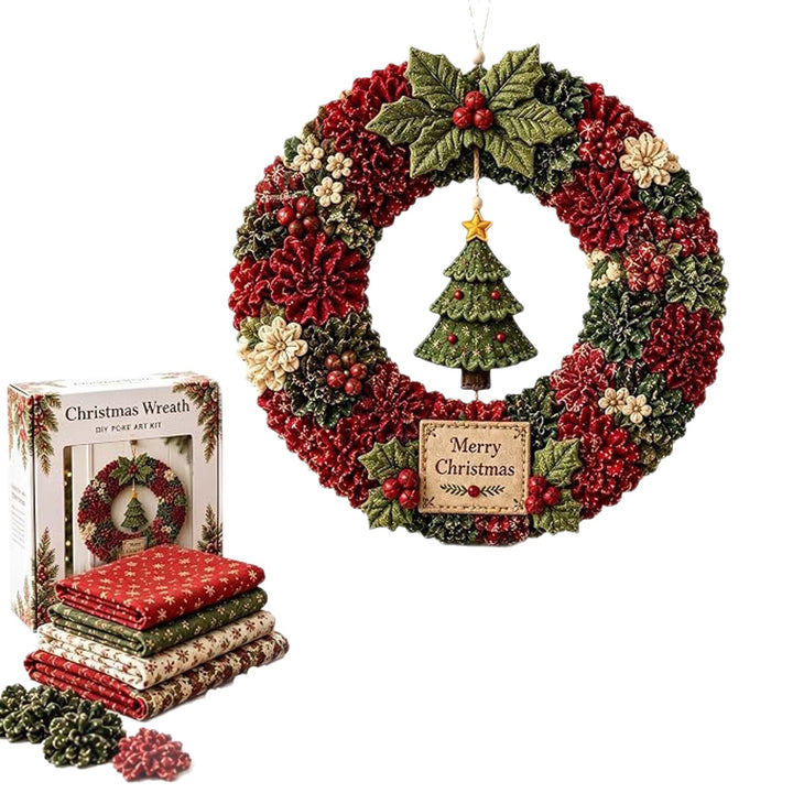 DIY fabric Christmas wreath kit with snowman