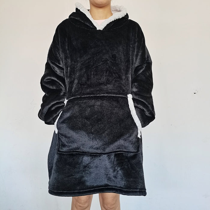 Plushridge Oversized Sherpa Blanket Hoodie with Big Pocket