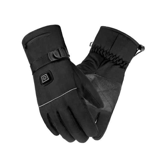Electric heated gloves with cuff battery pocket