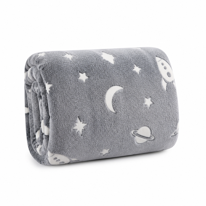 Plushridge™ Glow-in-the-Dark Flannel Kids Blanket, No Batteries Required