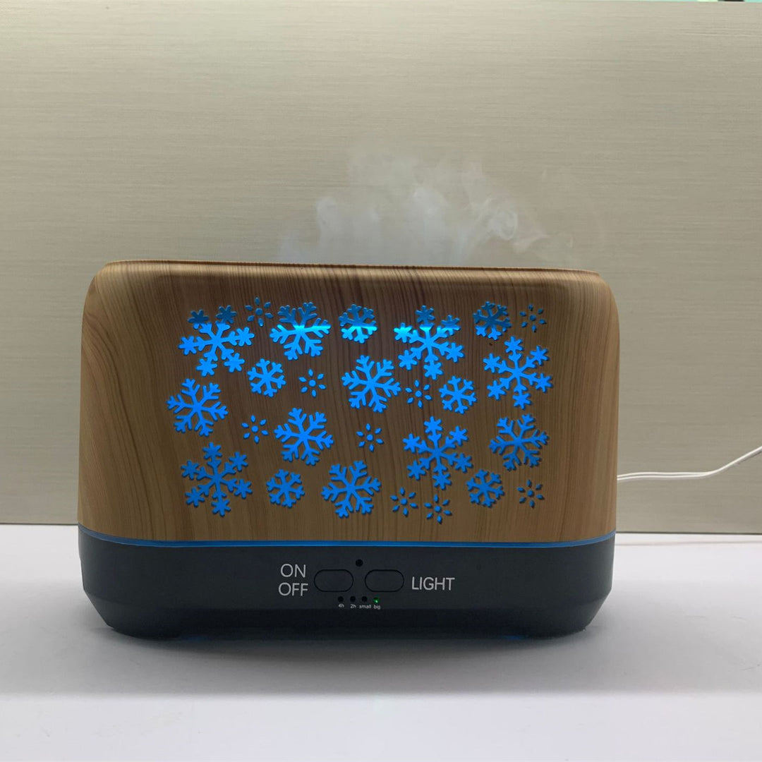 Flame Aroma Diffuser with 7 Colors and Snowflake Design