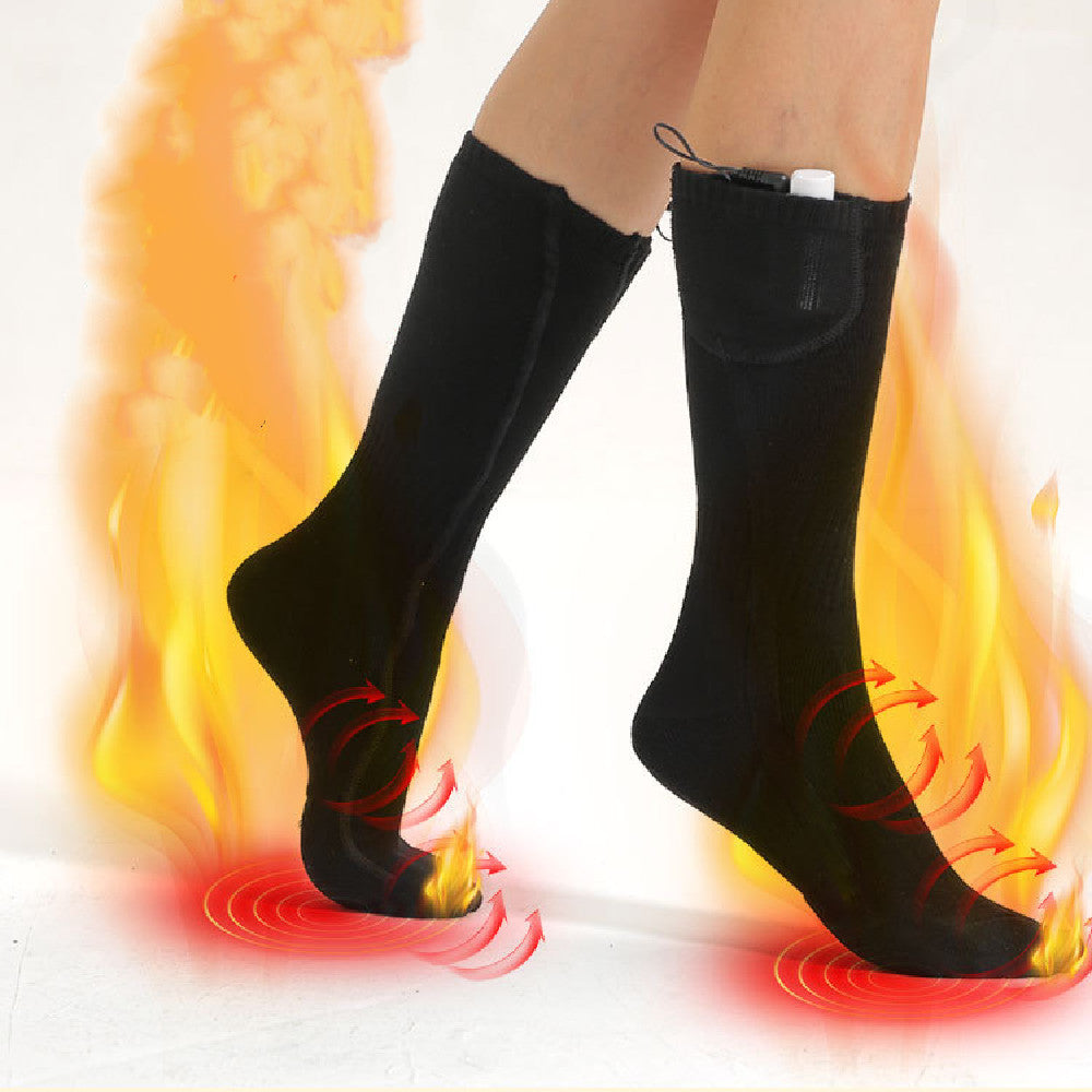 Black USB heated cotton socks