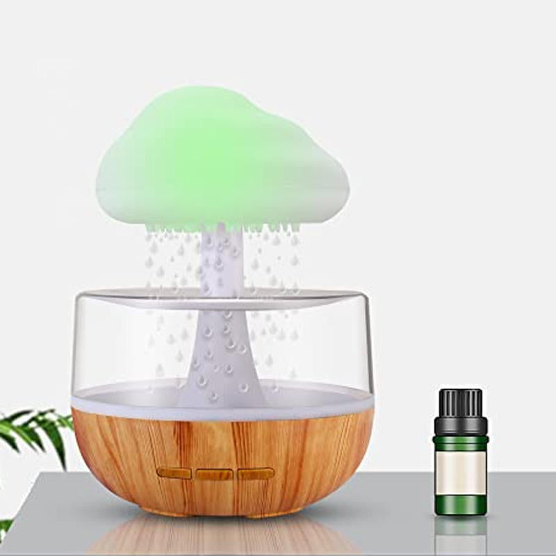 2-in-1 Rain Cloud Desk Humidifier with Mushroom Night Light