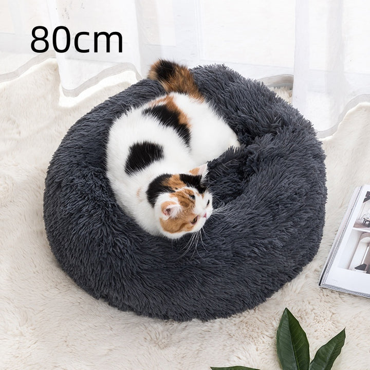 Round Winter Pet Bed, Cloth, 30 to 100cm