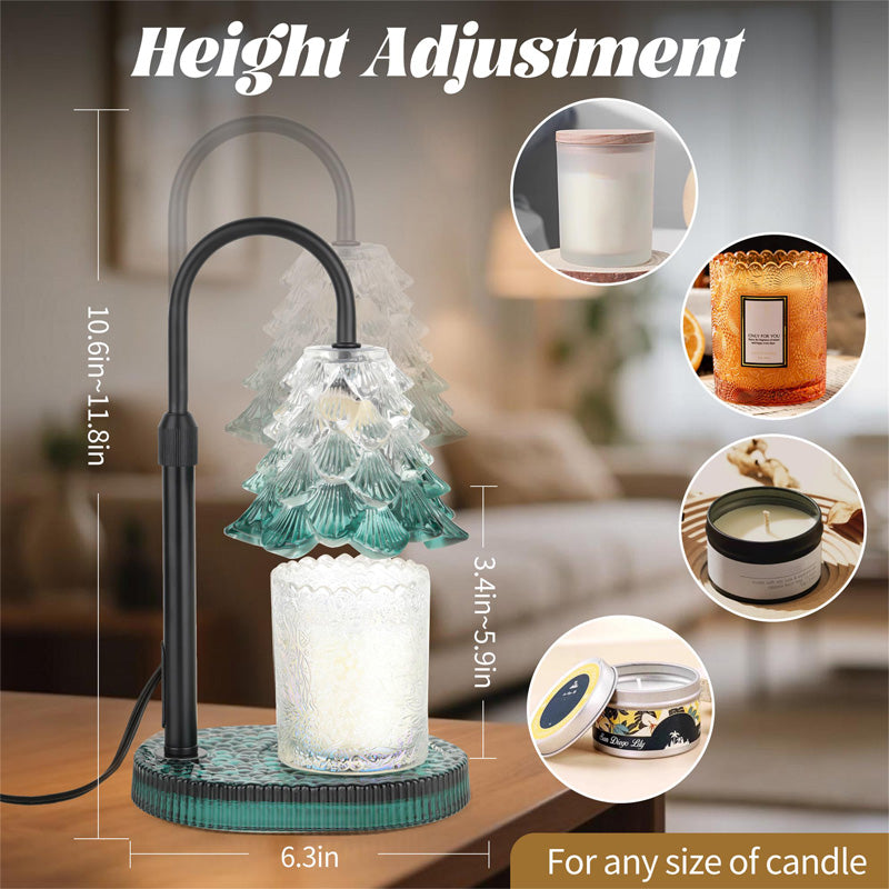 Green Candle Warmer Lamp with Timer and Dimmer, Wax Melter