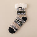 Nordic pattern fleece-lined lounge socks