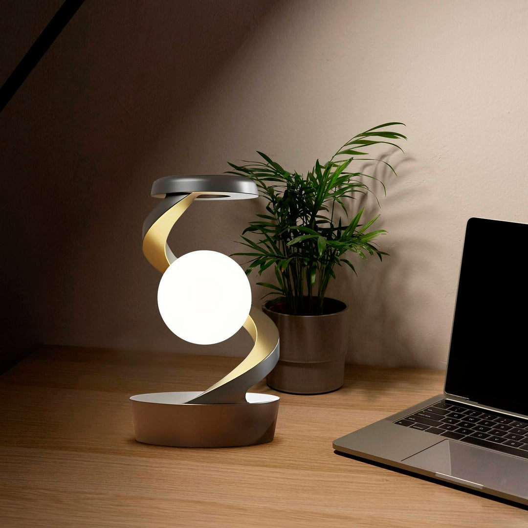 Rotating Moon Lamp with Optional Wireless Phone Charger
