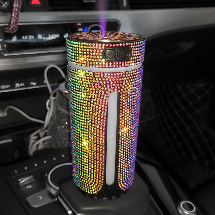 Plushridge Rhinestone Car Diffuser with Color Mood Light