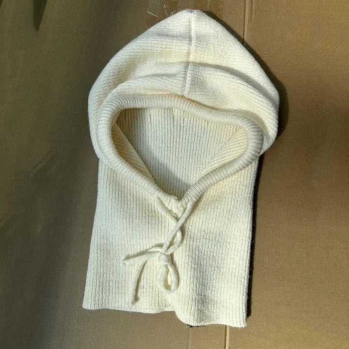 Knit Hooded Balaclava and Neck Warmer in Soft Cashmere Knit
