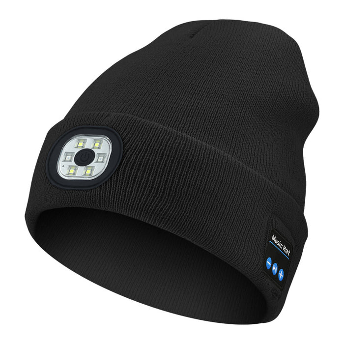 Plushridge LED Headlamp Beanie with Bluetooth Music