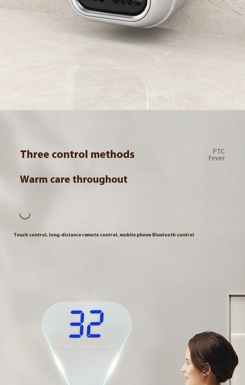 White plug-in wall heater with remote control