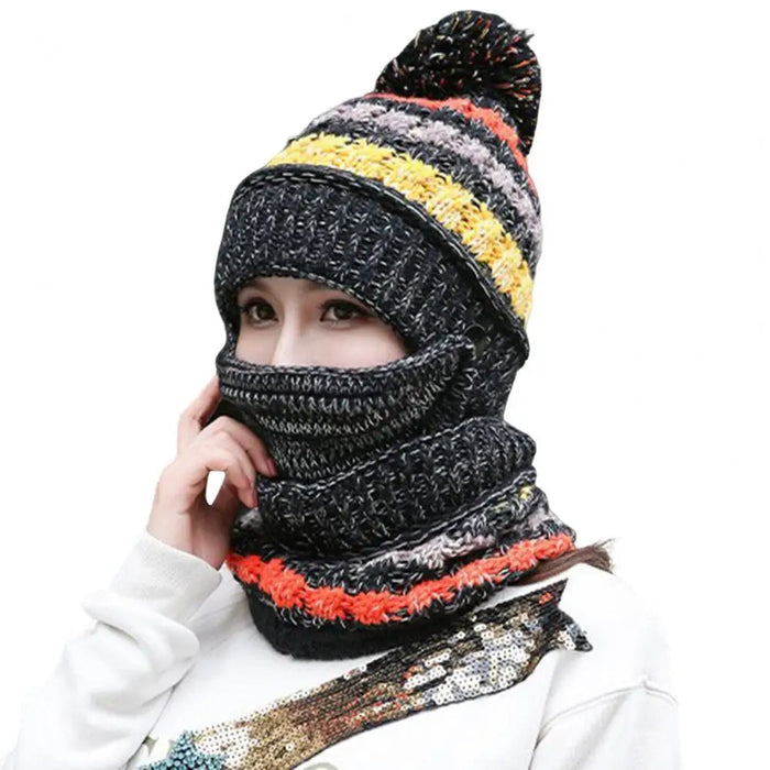 Plushridge™ Women's Knit Hat and Scarf Set with Velvet Lining