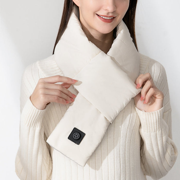 Plushridge™ Cotton Heated Scarf with 3 Heat Levels and 7-Hour Battery