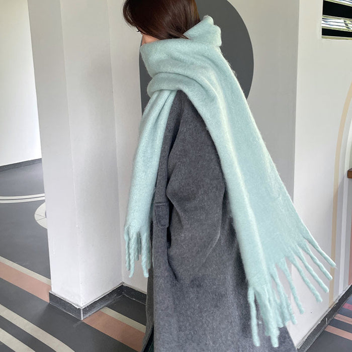 Plushridge Chunky Fluffy Oversized Scarf with Long Tassels