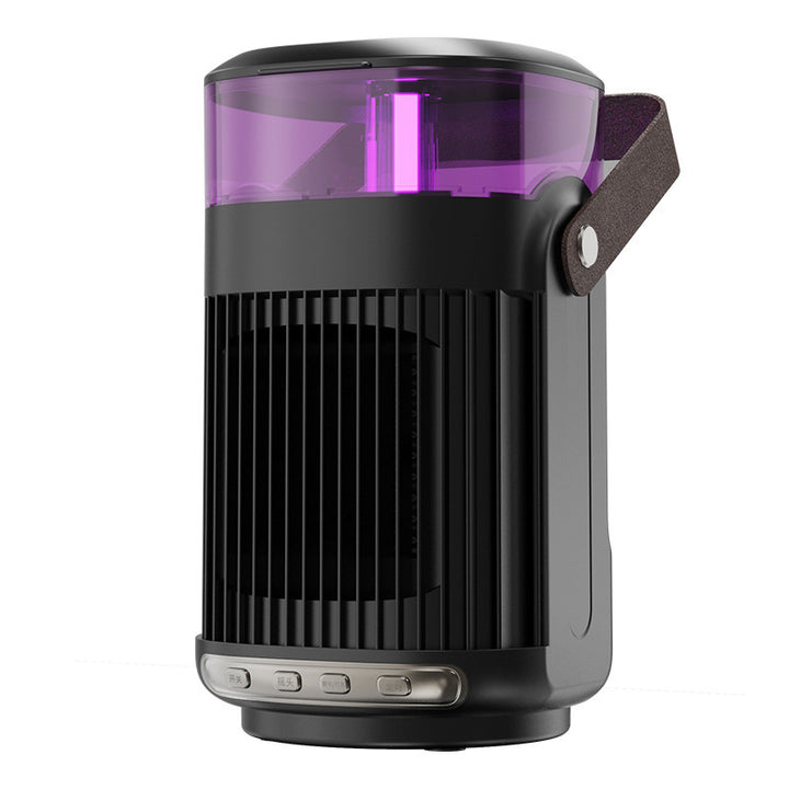 Black personal fan heater with mist