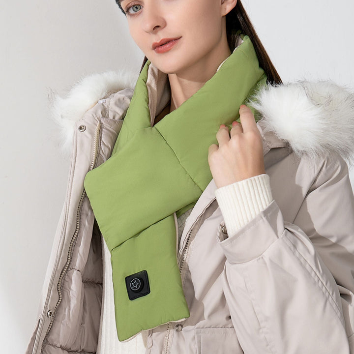 Plushridge™ Cotton Heated Scarf with 3 Heat Levels and 7-Hour Battery