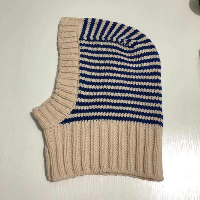 Plushridge Striped Knit Balaclava Hood for Head and Neck