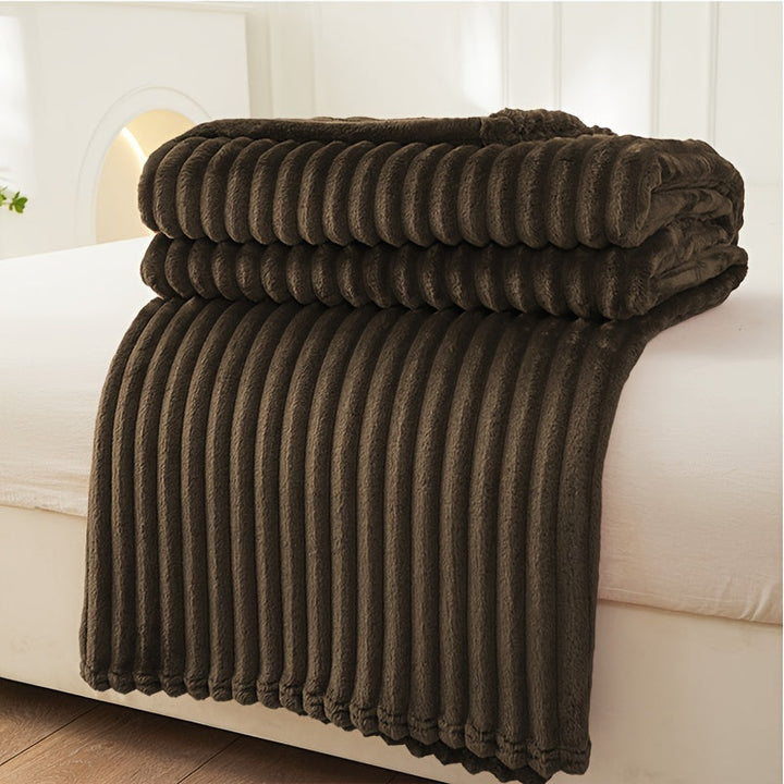 Soft Plush Blanket with Rib Pattern