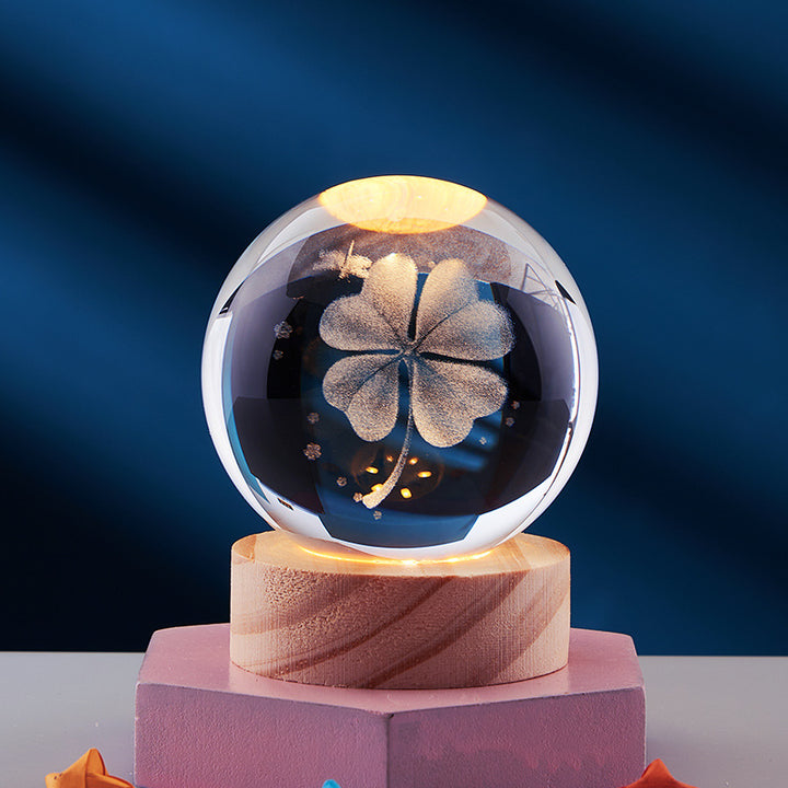 3D Crystal Ball Night Light, Solar System Inner Carving