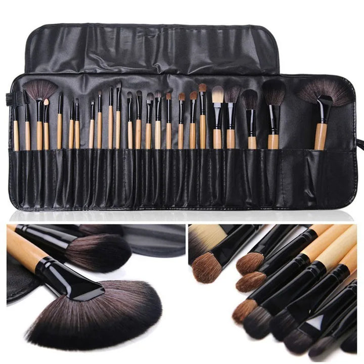 24-piece makeup brush set in pouch